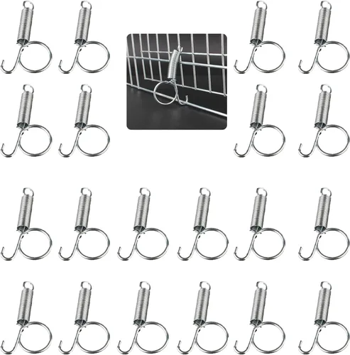 Miniatura 6 de Pestillo de resorte para puerta, gancho de resorte de metal para fijar conejo, perro, gato, loro, conejillo de indias, conejo, puerta de jaula de 10