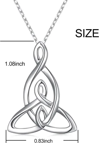 Miniatura 6 de FLYOW Collar de plata de ley 925 con nudo celta para mujer, regalo de cumpleaños para mamá