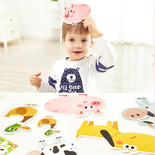 Miniatura 7 de TOI Rompecabezas de piezas grandes para niños de 2 a 4 años, 4 paquetes de rompecabezas para principiantes para niños pequeños, rompecabezas