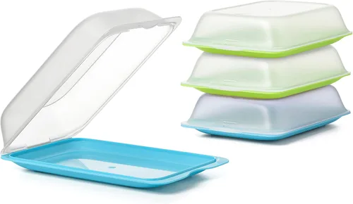 Miniatura 12 de TATAY Recipientes de carne fría para nevera Juego de 3 mini Almacenamiento de refrigerador Tapa extraíble Apta para microondas, congelador