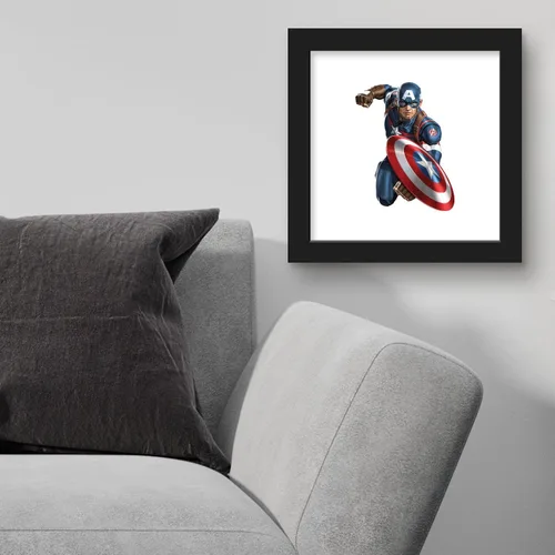 Miniatura 4 de Trends International Gallery Pops Marvel Comics Avengers - Póster de pared de Capitán América, 12 x 12 pulgadas, versión enmarcada en negro Versión