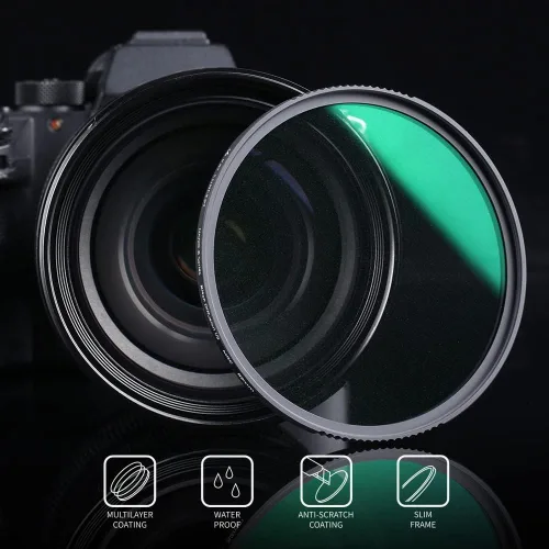 Miniatura 8 de K&F CONCEPT Filtro de lente de efectos cinematográficos de niebla negra de 2.283 in con 28 filtros multicapa, impermeable/resistente a los arañazos