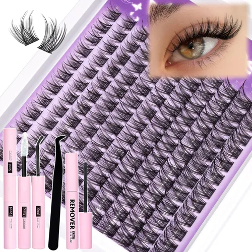 Miniatura 11 de Extensiones de pestañas en racimo naturales DIY, extensiones de pestañas en racimo con curva C, extensiones de pestañas en racimo para ojo de gato