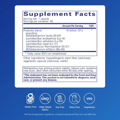 Miniatura 2 de Pure Encapsulations Probiotic G.I. - Probiótico estable en estante para la salud intestinal y apoyo gastrointestinal - con Lactobacillus