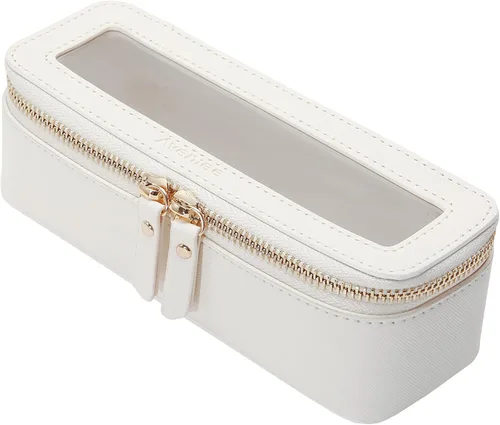 Miniatura 27 de Aveniee Organizador de bolsa de maquillaje transparente, bolsa de aseo de viaje para mujer, bolsa de cosméticos impermeable con cremalleras, Rosa