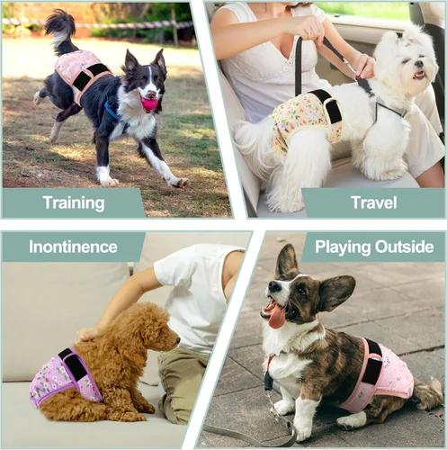 Miniatura 132 de Pañales lavables para perros, para hembras caninas, reutilizables, para periodo de celo, altamente absorbentes, para incontinencia, con broches