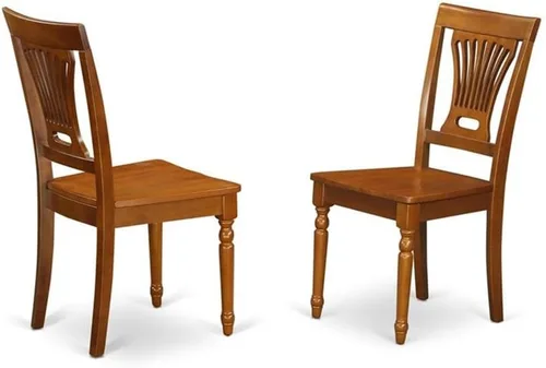 Miniatura 5 de East West Furniture POPL7-SBR-W - Juego de 7 piezas compuesto por una mesa ovalada de madera con hoja de mariposa y 6 sillas de comedor, 42 x 60