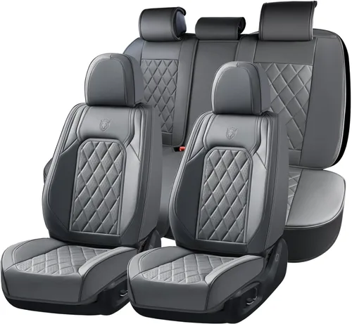 Miniatura 15 de Coverado Juego completo de fundas de asiento de automóvil, fundas de asiento negras para asientos delanteros y traseros de automóvil, protector