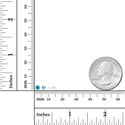 Miniatura 4 de Aretes de tuerca de oro macizo de 14 quilates, hipoalergénicos, de 0.157 in, con bisel de piedra natal auténtica, con cierre de tornillo