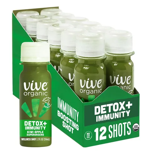 Miniatura 9 de Vive Organic - Shot de refuerzo doble digest + immunity, aloe vera prensado en frío, sidra de manzana, probióticos, 0.07 onzas de fibra, sin gluten