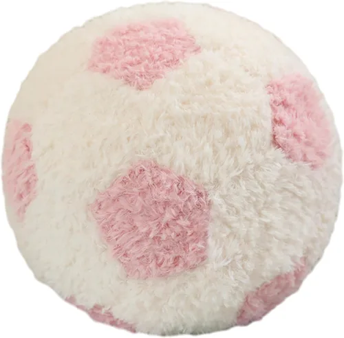 Juguete de peluche redondo de fútbol de 12 pulgadas, almohada suave para niños y bebés Pie de página rosa