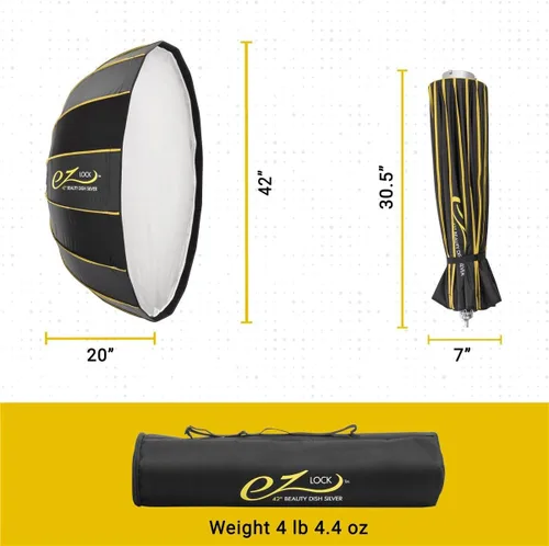 Miniatura 6 de Glow EZ Lock Plato de belleza plateado plegable (42 pulgadas)
