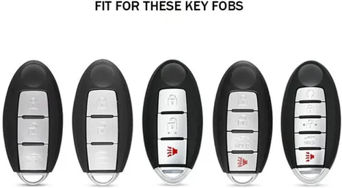 Miniatura 2 de Funda de metal para llavero Nissan Altima Maxima Armada Rogue Leaf Sentra GT-R 370Z para Infiniti G25 G35 Q40 Q60 Gris