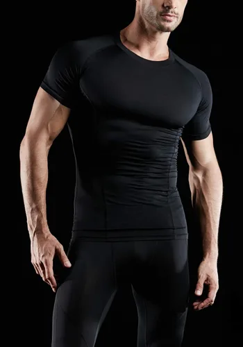 Miniatura 4 de ATHLIO Paquete de 1 o 3 camisas de compresión de manga corta para hombre, camisetas de capa base deportiva, camiseta de entrenamiento atlético