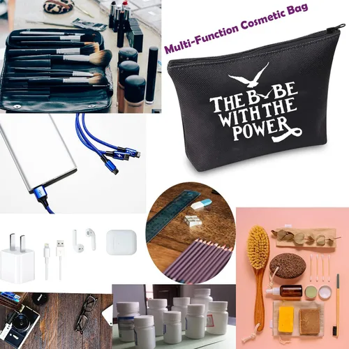 Miniatura 4 de TSOTMO Mercancía de la película inspirada en la bolsa de cosméticos de la película para los fanáticos Bolsa de maquillaje feminista, Negro, Power Blk
