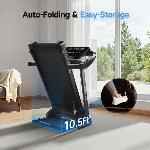 Miniatura 4 de Cintas de correr para el hogar con inclinación, cintas de correr plegables automáticas, 8.0 MPH caminadora con Bluetooth, capacidad de peso de 300