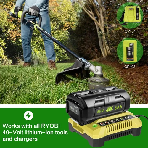 Miniatura 7 de Futurebatt [Paquete de 2] Batería de repuesto de alto rendimiento de 6.0 Ah! 40 voltios para herramientas eléctricas RYOBI 40V OP4026 OP40201 OP4030