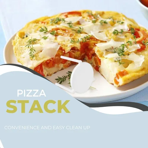 Miniatura 7 de Angel's Peel Lounge Caja de pizza/soporte para guardar pizza (paquete de 50) - Trípode de plástico blanco para contenedor de restaurante, cajas