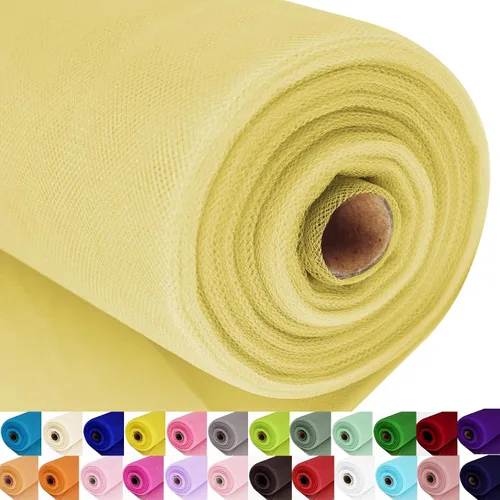 Miniatura 30 de Rollos de tela de tul, 54 pulgadas por 10 yardas (30 pies), cinta de tul para decoración de fiestas de boda, rollo de tela transparente en bobina