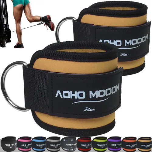 Miniatura 18 de AOHO MOOON Correas de tobillo ajustables y cómodas para máquinas de cable para mujeres, correa de pierna para gimnasio, tobillera para glúteos