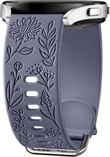 Miniatura 23 de Samsung Galaxy - Correa deportiva de silicona grabada con girasol de 1.575 pulgadas/1.732 pulgadas, para mujeres y hombres Marrón