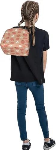 Miniatura 9 de Bolsa de almuerzo con aislamiento de fresas y flores, bolsa reutilizable para el regreso a clases, contenedor portátil para niños y niñas, cajas
