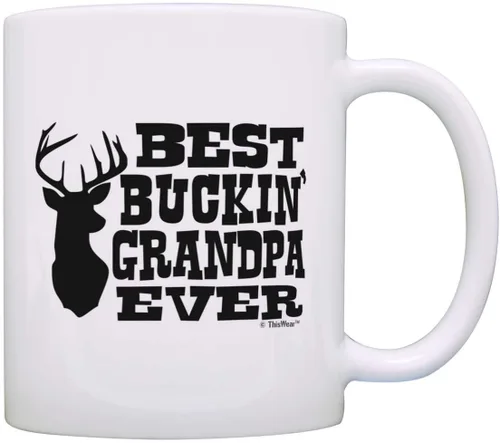 Miniatura 13 de ThisWear Grandpa Gifts Hunting Camo Best Buckin' Grandpa Ever Gift Taza de café de cerámica de 11 oz con asa