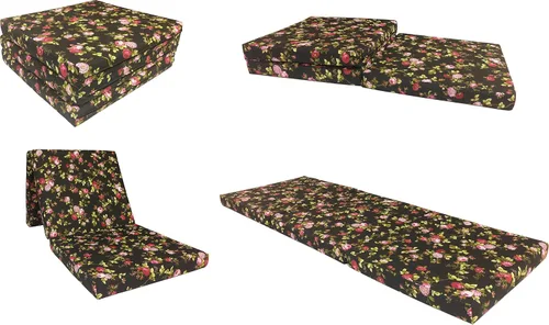 D&D Futon Furniture Camas de espuma de triple pliegue, cama plegable Shikibuton para colchón para ahorrar espacio, 3 x 27 x 75 pulgadas, color rojo