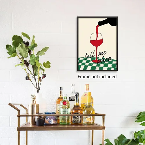 Miniatura 5 de Arte de pared con texto en inglés "Dime Cuándo" con texto en inglés "Dime Cuándo", impresiones en lienzo de mediados de siglo, decoración de pared