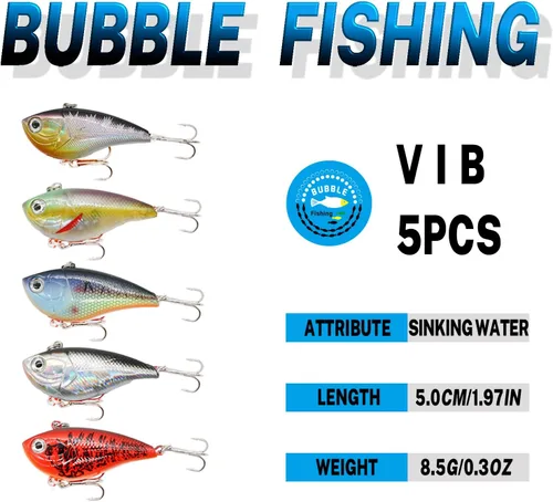 Miniatura 5 de Juego de señuelos de pesca Minnow Crankbaits Cebo de saltamontes Cebo de varias etapas cebos duros de varios tamaños