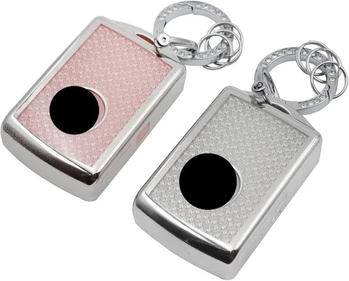 Miniatura 6 de 2 fundas para llavero Volvo XC90 XC60 S60 XC40 sin llave, protector de llave de cubierta completa, TPU a la moda, borde dorado (blanco gris)