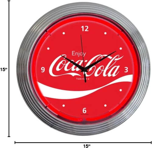 Miniatura 2 de Neonetics Drinks Coca Cola Wave - Reloj de pared de neón, 15 pulgadas