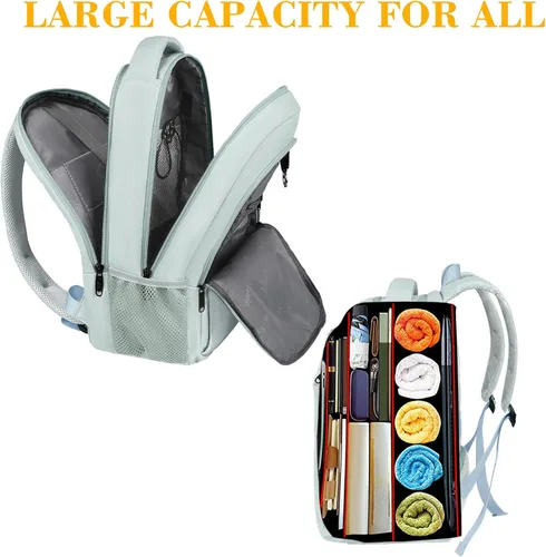 Miniatura 2 de MATEIN Mochila de viaje para laptop, mochila escolar ligera antirrobo para niñas, niños y estudiantes con puerto de carga USB, mochila resistente al