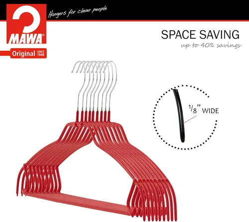 Miniatura 8 de MAWA Clothes Bar Reston Lloyd Silhouette - Percha antideslizante para ahorrar espacio con barra para pantalones y ganchos para falda, estilo 42/FTU