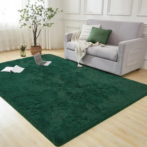 Miniatura 17 de Andency Alfombras suaves color burdeos para sala de estar, dormitorio, 5 x 8 pies, alfombra de noche lanuda esponjosa, antideslizante, alfombra