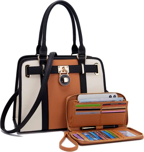 Miniatura 13 de Conjuntos de bolsos para mujeres, bolsos de hombro con asa superior, maletín de trabajo, conjunto de carteras tipo tote con billetera a juego, 2