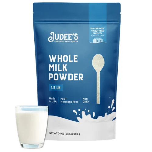 Miniatura 13 de Judee's Gluten Free Leche entera en polvo – Leche en polvo versátil para hornear – Mezcla seca estable para almacenamiento a largo plazo – 40 onzas