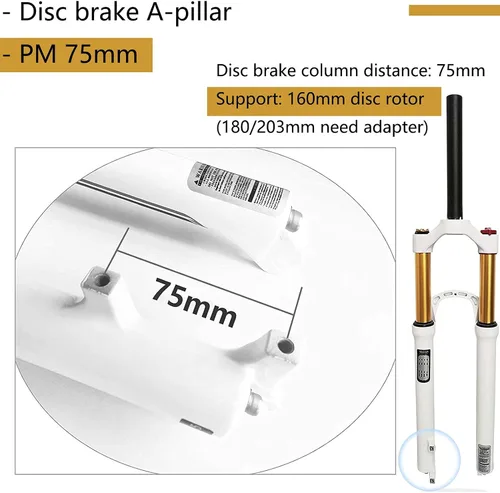 Miniatura 7 de 26/27.5/29 Inch MTB Air Suspension Forks Travel 140mm, Rebound Adjust 1-1/8" Straight/Tapered Tube QR 9mm Magnesium Alloy Manual/Remote Lockout