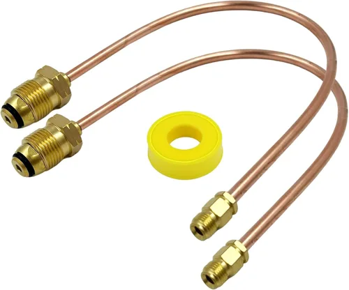 Miniatura 6 de MENSI Regulador de propano Manguera de tubo de coleta de cobre POL x POL de 15 pulgadas de largo para regulador de alta presión y conexión de tanque