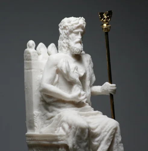 Miniatura 9 de Conjunto de escultura de estatua de Dios griego romano rey Zeus y Poseidón Alabastro