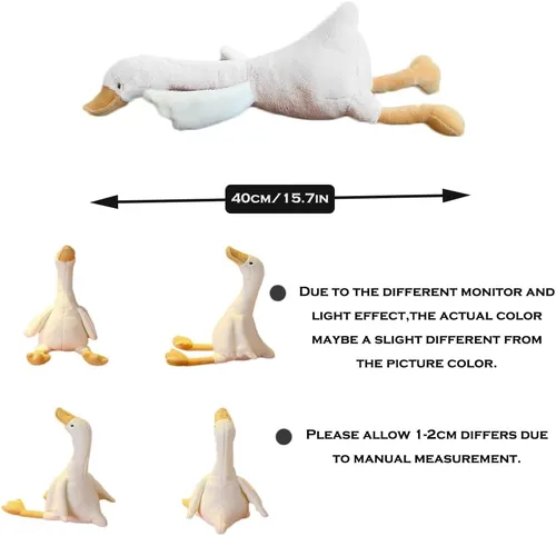 Miniatura 6 de 3 piezas de 15.7 pulgadas de cisne, peluche blanco de ganso, regalo para niños