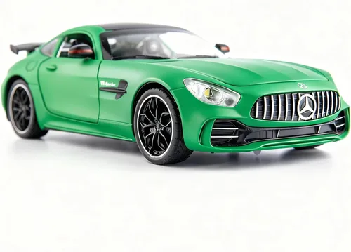 BDTCTK 1/24 AMG GTR - Coche modelo de auto de juguete, aleación de zinc con sonido y luz para regalo de niños y niñas (verde)