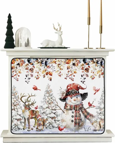 Miniatura 16 de Cubierta magnética azul para chimenea, detiene la pérdida de calor, pantalla de chimenea para interiores, bolas de gnomos de Navidad, árbol de copo