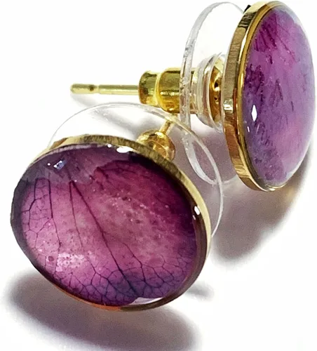 Miniatura 2 de FLOWER LEGEND Juego de aretes de plata esterlina 3 en 1 joyería de flores prensadas aretes de resina joyería de disfraz aretes colgantes