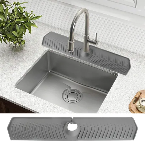 Alfombrilla de silicona mejorada de 30 x 5.7 pulgadas para cocina y baño: alfombrilla para grifo de fregadero, almohadilla de drenaje de fregadero y