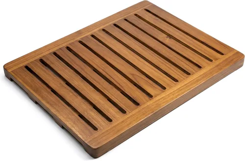 Miniatura 9 de Alfombra de ducha de madera de acacia 21x21 pulgadas de Demigo, lujosa alfombra de baño antideslizante para baño, bañera, ducha, spa, jardín, hogar