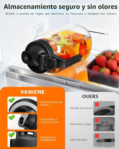Miniatura 4 de Jarra Mason Jar de 64 onzas – Jarra de vidrio hermética y a prueba de fugas con tapa, perfecta para té helado, té solar, cerveza fría, leche