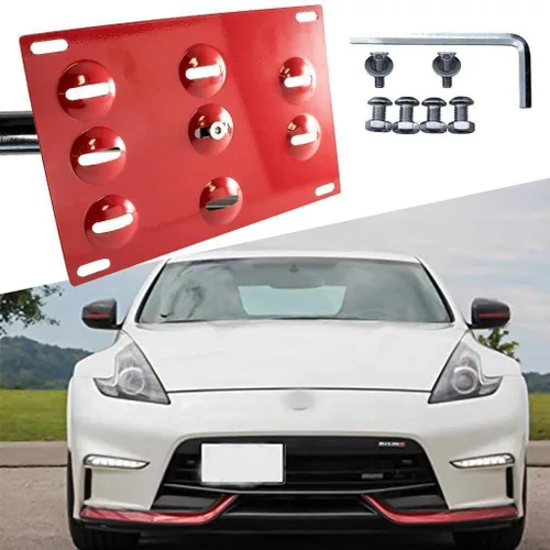 Miniatura 6 de x xotic tech Gancho de remolque para placa de matrícula, soporte de montaje de rosca compatible con Nissan 370Z 2009-2012 Juke Rogue o Infiniti FX