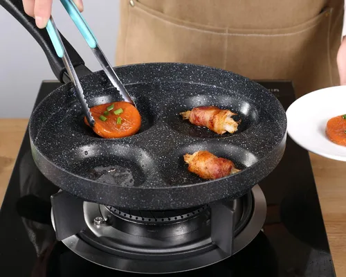 Miniatura 7 de MyLifeUNIT Sartén de aluminio para huevos de 4 tazas, sartén antiadherente para huevos