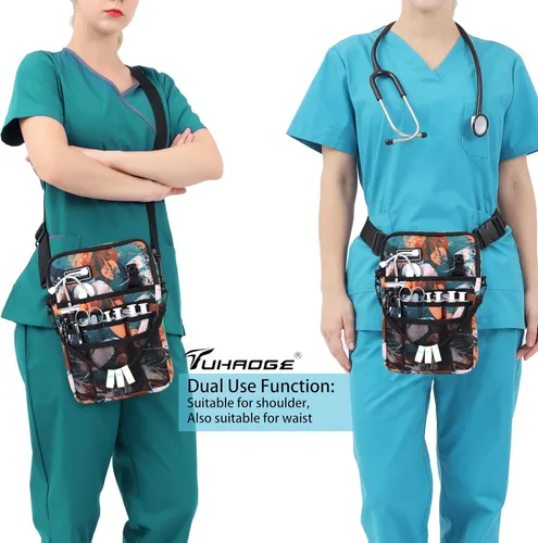 Miniatura 6 de Riñonera para enfermera con soporte para cinta, organizador de bolsillo para enfermeras para profesionales médicos, bolsa de cintura de enfermera